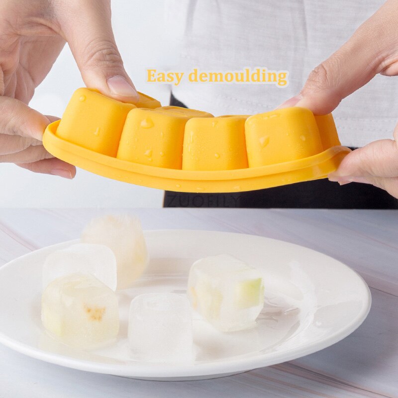 8 Grids Silicone Ice Mould Square Ice Cube Maker with Dustproof Lid Ice Cube Molds Ice Cube Tray for Whiskey Cocktails Drinking