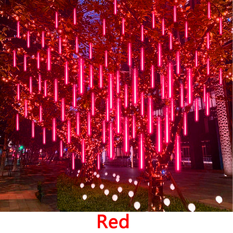 30/50CM LED Meteor Shower Rain Lights Waterproof Falling Raindrop Fairy String Light for Christmas Party Patio Decor: Warm White / 350W / US PLUG