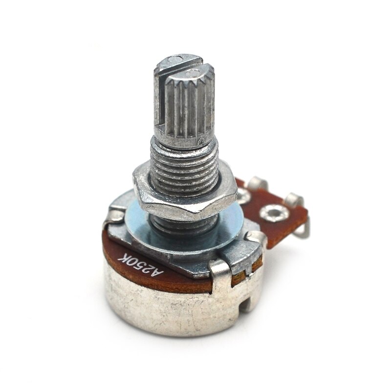 Potenciómetro para guitarra, pieza de bajo, accesorios de guitarra, 250K, 500KSplit, 15mm/18mm, 2 uds.
