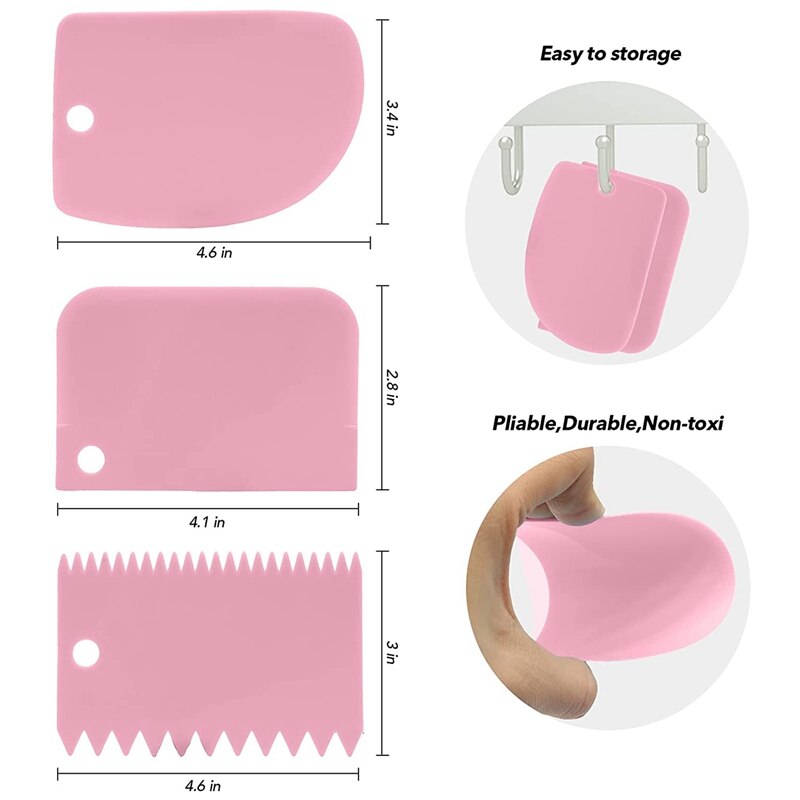 Practical Angled Icing Spatula Set and 3 Packs Cake Scrapers Smoother, Stainless Steel Offset Spatulas Cake Frosting Spatula