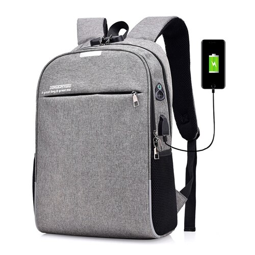 Zenbefe Anti-Diefstal Rugzakken Met Reflecterende & Codeslot Rugzakken Schooltas Voor Tiener Usb Opladen Aansluiting Rugzak Tas: Grey