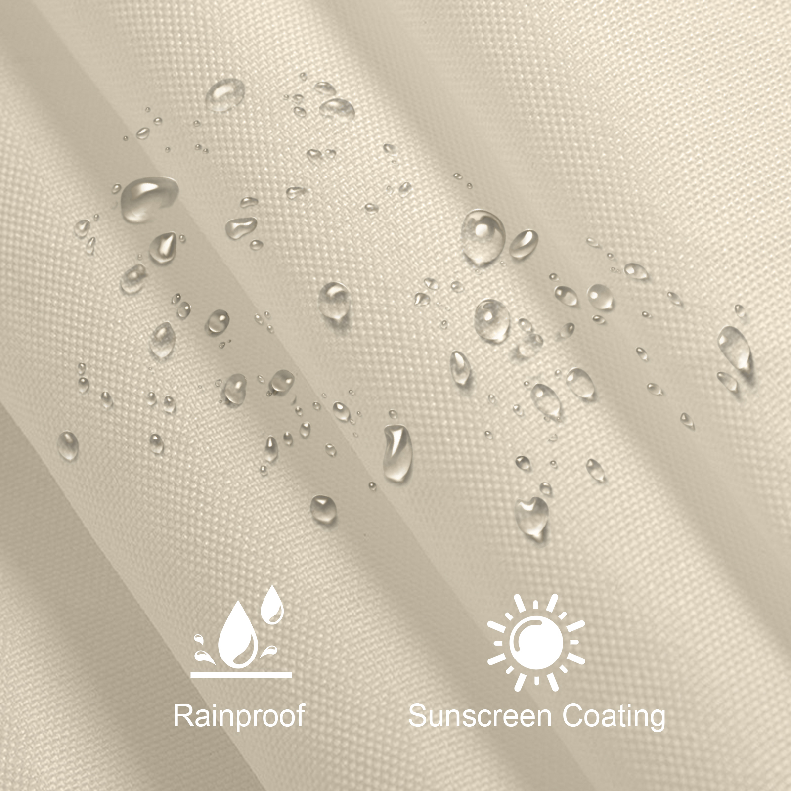 Vervangende luifel luifels polyester doek 2x3M UV-beschermd en ademend buitentuin regendicht vierkante terrasparaplu