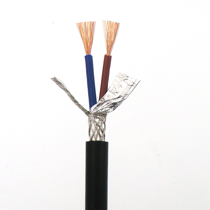 Shielded Wire Sheath Cable 2, 3, 4 Core 0.5mm² with Pure Oxygen Free Copper Double Shield Signal Control Wire RVVP