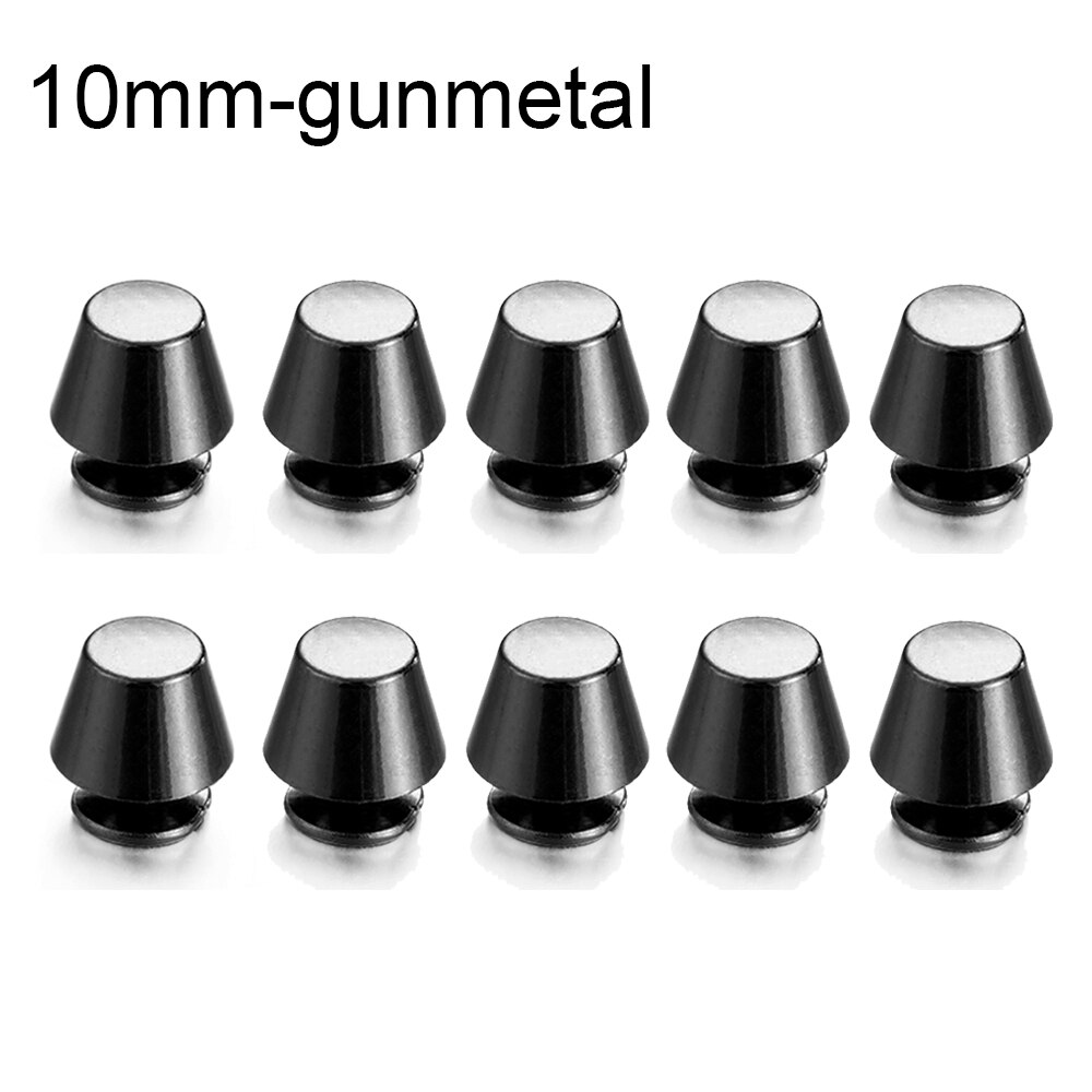 10Set 10/12Mm Band Klinknagels Solid Nail Bolt Ronde Kop Schroeven Emmer Dome Lederen Craft Kleding/tas/Schoenen Doek Knop Metal Nail: 10mm gunmetal