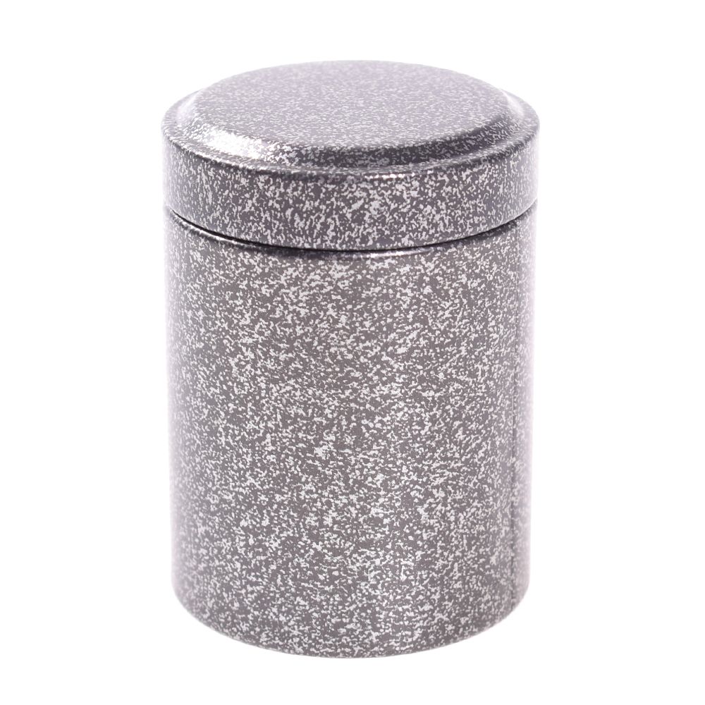 Mini blikken opbergdoos, ronde vorm, afgesloten pot, blikken, koffie theeblik, thee ijzeren doos, blikken container voor huisdecoratie, theeservies: Zwart-melange