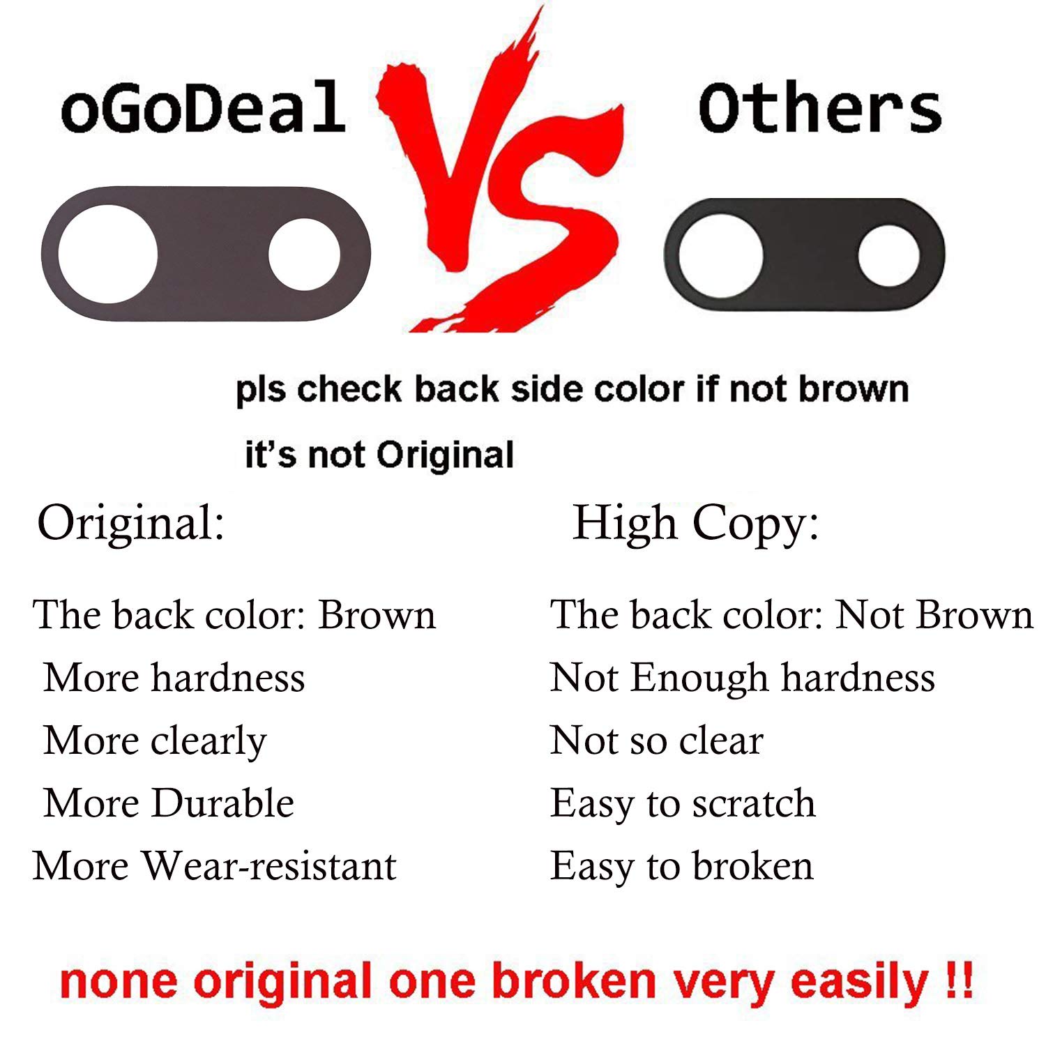 OEM Rear Back Camera Glass Lens Cover Replacement for iPhone 8 Plus and iPhone 7 Plus Original with Adhesive and Repair Tools