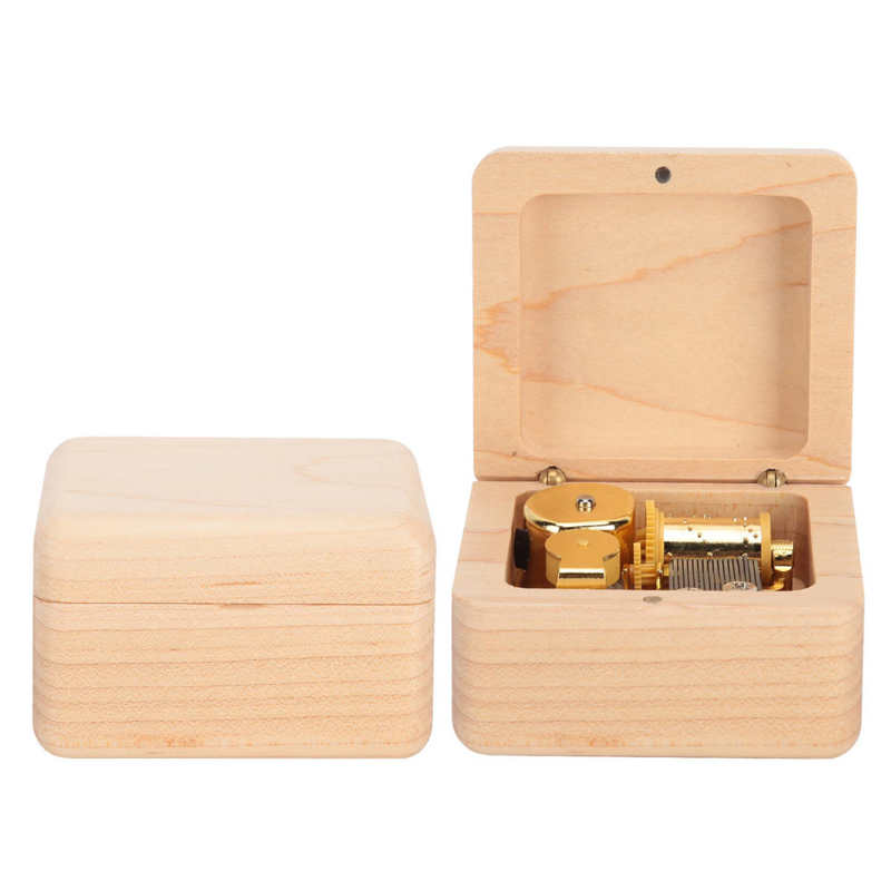 Wood Musical Box Portable Small Musical Boxes Mini Size Birthday for Parents Children