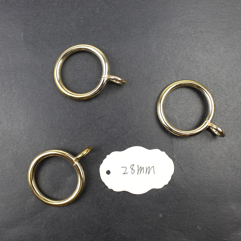 Xzjja 5 st rostfria gardintillbehör stångklämmor spår fönster duschdraperiringar hängande klämring draperiklämmor: Gyllene 28mm
