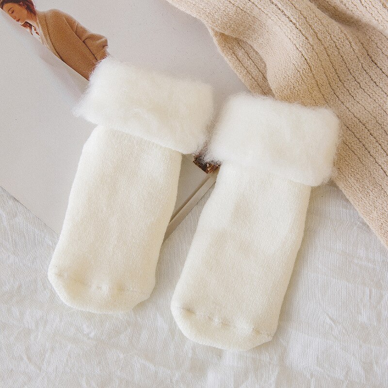 5 Color Cute Winter Baby Socks Newborn Warm Thick Cotton Boy Girl Toddler Floor Socks: White / S
