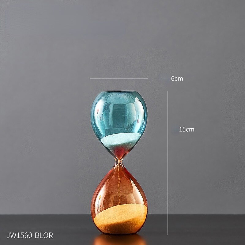 5/30/60 Minutes Hourglass Timer Time Management Tool Personality Glass Hourglass Ornaments Desk home Decorative Toys: 15min Height 3.5in