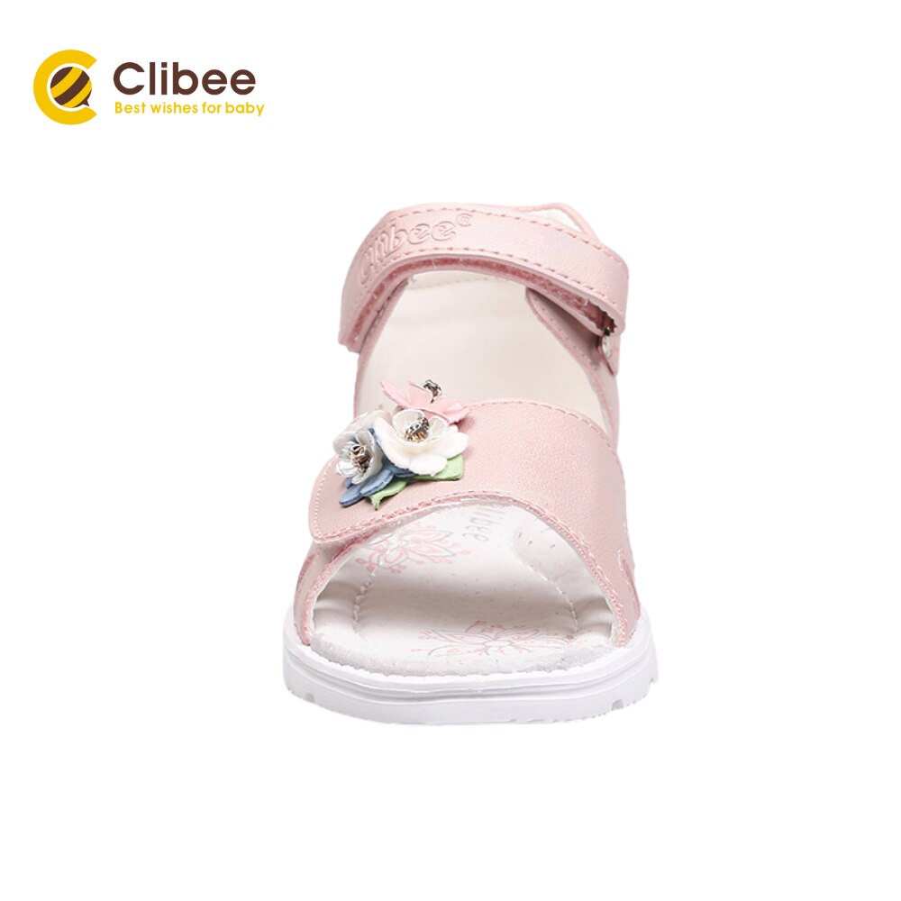 Clibee Kids Zomer Open Teen Orthopedische Sandalen Kinderen Bloem Strand Schoenen Met Haak-Loop Meisjes Platte Sandaal met Arch Ondersteuning