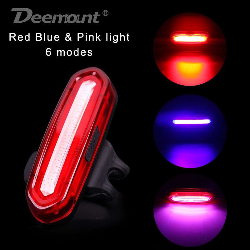 Deemount 100 LM Rechargeable COB LED USB Mountain Bike Tail Light Taillight MTB Safety Warning Bicycle Rear Light Bicycle Part