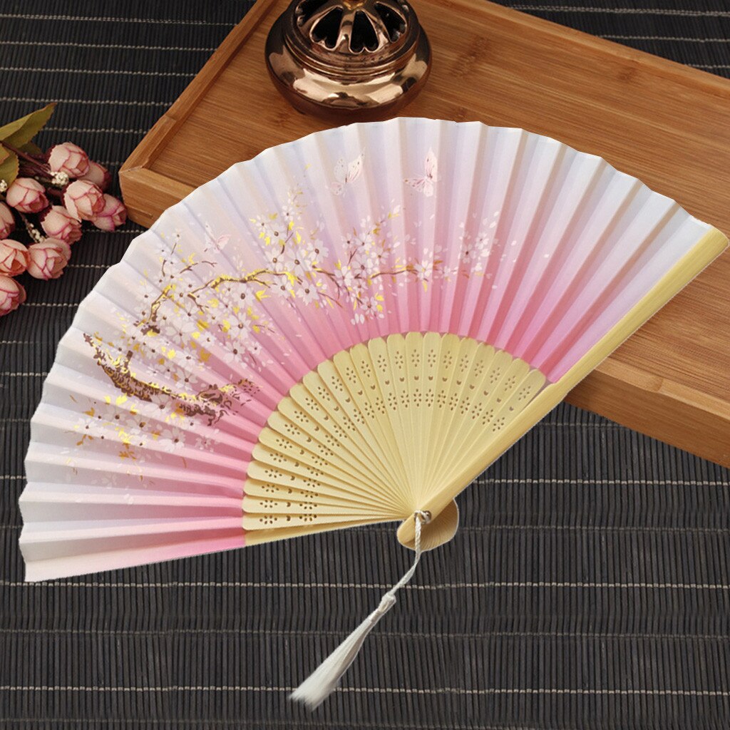 Handheld Fans Folding Fans Bamboo Fans Women's Hollowed Bamboo Hand Holding Summer Held Fan Home Improvement #30