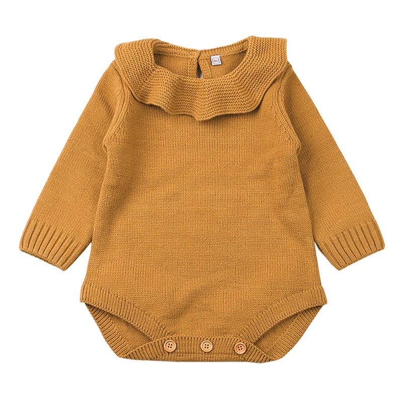 Emmababy-suéteres informales para bebé niña, ropa de invierno de Color sólido, ropa para bebé recién nacido, suéter de lana de punto cálido de manga larga: Amarillo / 18 meses