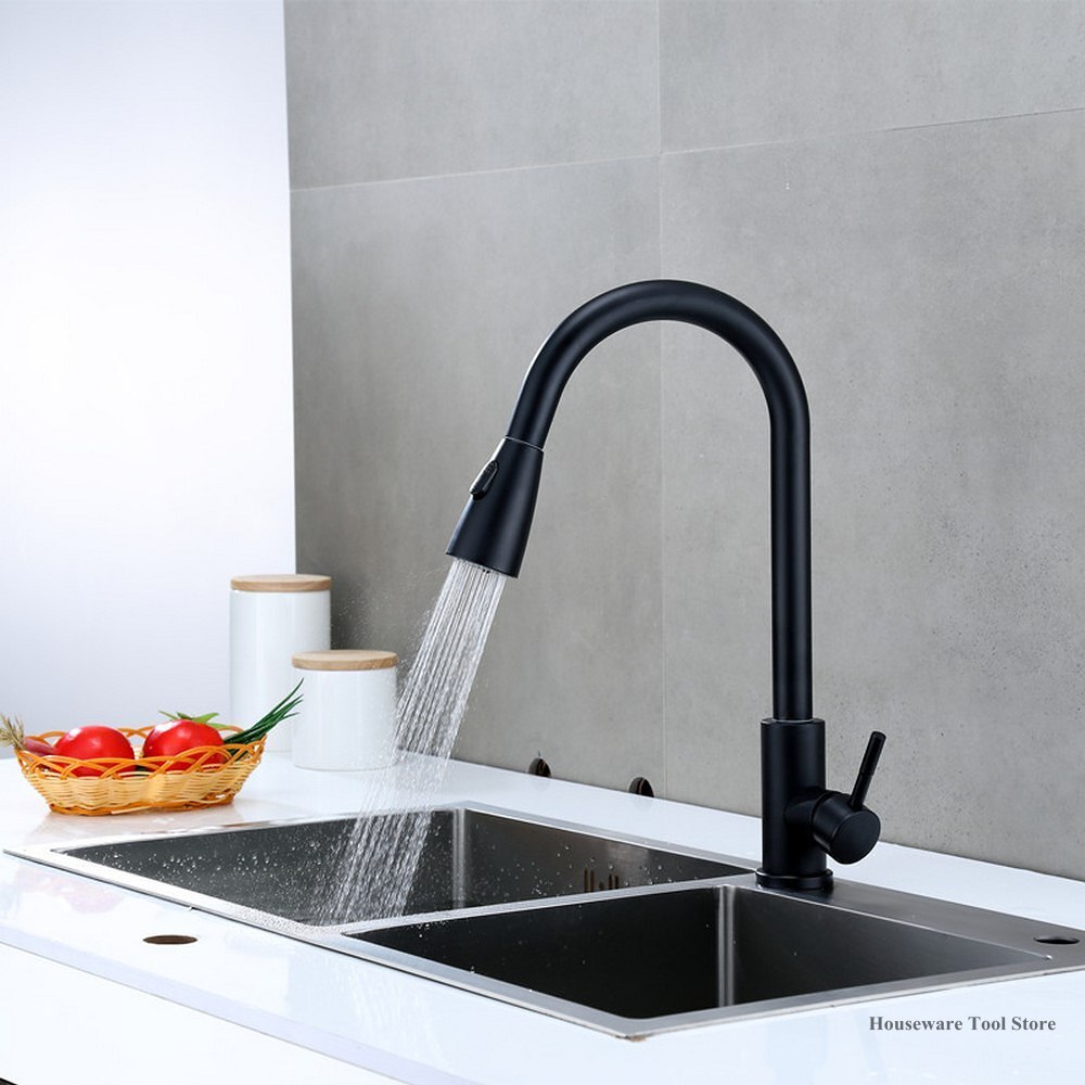 Stainless Steel Kitchen Tap Cold Water Way Outlet Pipe Tap Basin Plumbing Hardware Sink Faucets Sprayer Head Kitchen Faucet