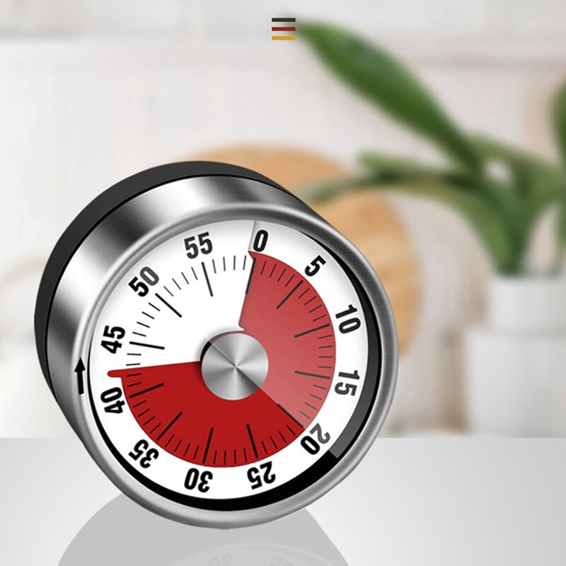 Visual Timer Round Mechanical Timer 60-Minutes Cooking Timer with Loud Alarm Magnetic Clock Timer Kitchen Gadget