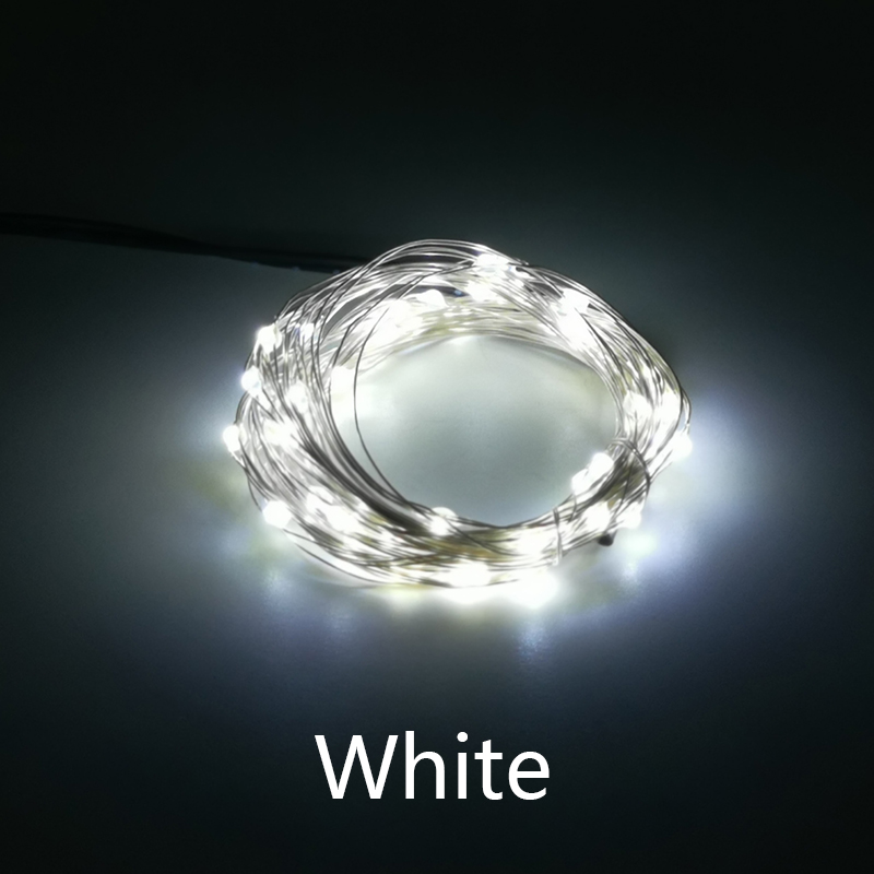 5Vusb Led Koperdraad Kerstverlichting String 10Leds/M 5/10M Enkele Kleur Of Kleurrijk Voor Kerst Feestelijke Verlichting Decoratie Diy: Blauw / 350W