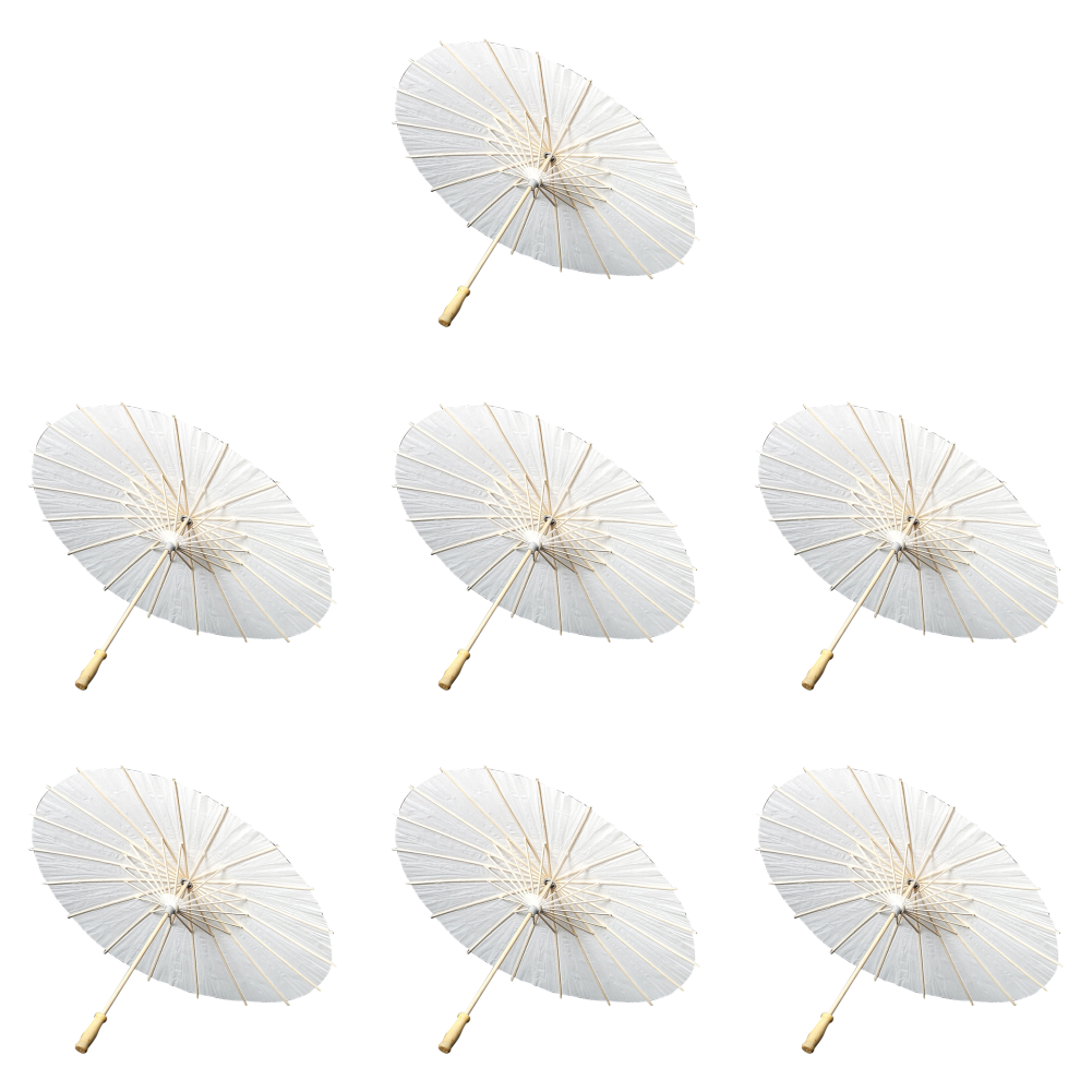 30-1PCS Wit Papier Parasol Paraplu DIY Foto Cosplay Prop Bamboe Paraplu Voor Bruiloft Zomer Strand Decor: Clear