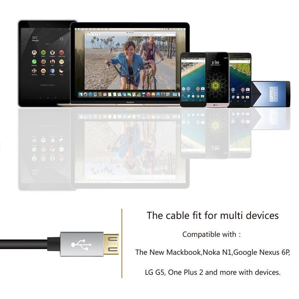 Nylon Micro USB Cable 2A Fast Charger USB Data Cable Mobile Phone USB Charger Cable For Samsung Galaxy Huawei