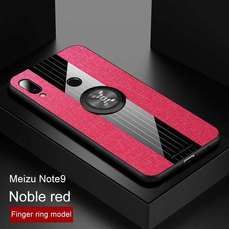 For Meizu Note 9 8 Case Magnetic Ring Holder Hard Cover Soft Silicone Frame Shell On Meizu Note9 Note8 Phone Cases: For Meizu note 9 / Red Case With Ring