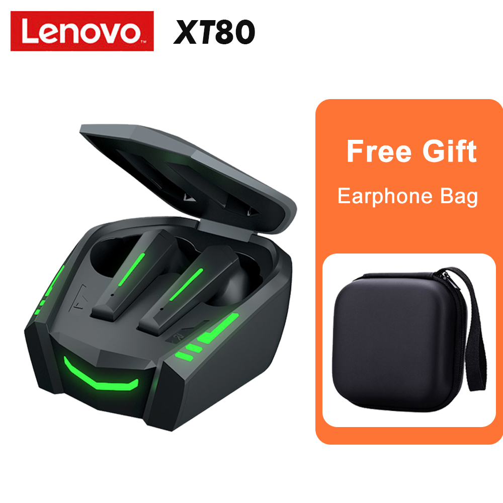 Lenovo  xt80 kabellose bluetooth-gaming-kopfhörer, in-ear-sport-gaming-ohrhörer mit  bt5.1- chip-hifi-sound, dual-modus für spiele und musik: Mit box