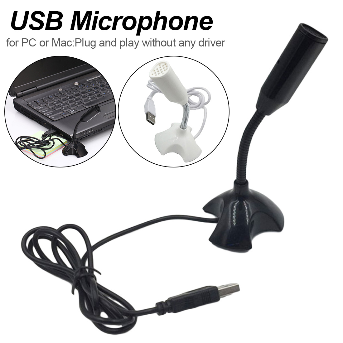 Portable Adjustable Studio Speech Mini USB Microphone Stand Mic With Holder For Microfono Computer Microphones For PC Laptop Mac