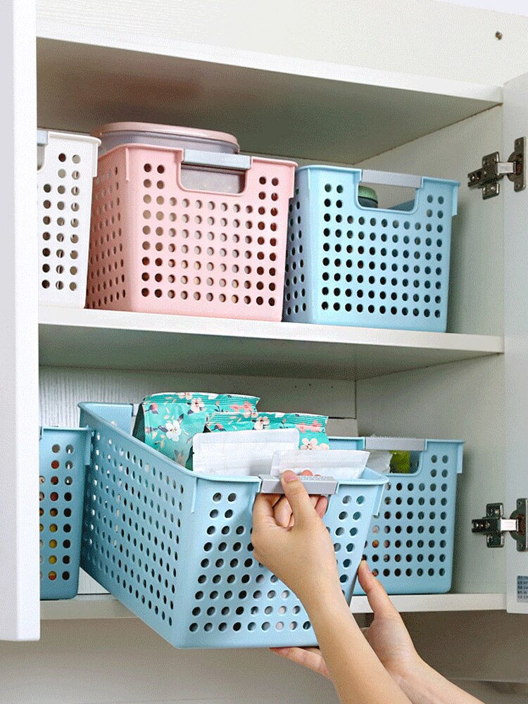 JOYBOS – panier de rangement pour divers articles, panier de rangement en plastique, panier de bain, Table de cuisine, organisateur rectangulaire, boîte de rangement de jouets, QC2