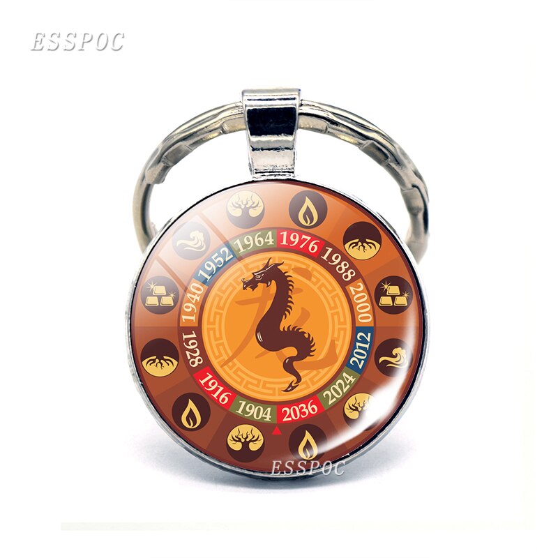 12 Sterrenbeeld Foto Sleutelhanger Rat Os Hanger Glas Cabochon Sieraden Mode Constellatie Sleutelhanger Auto Sleutelhanger Vrouwen Beste Cadeaus