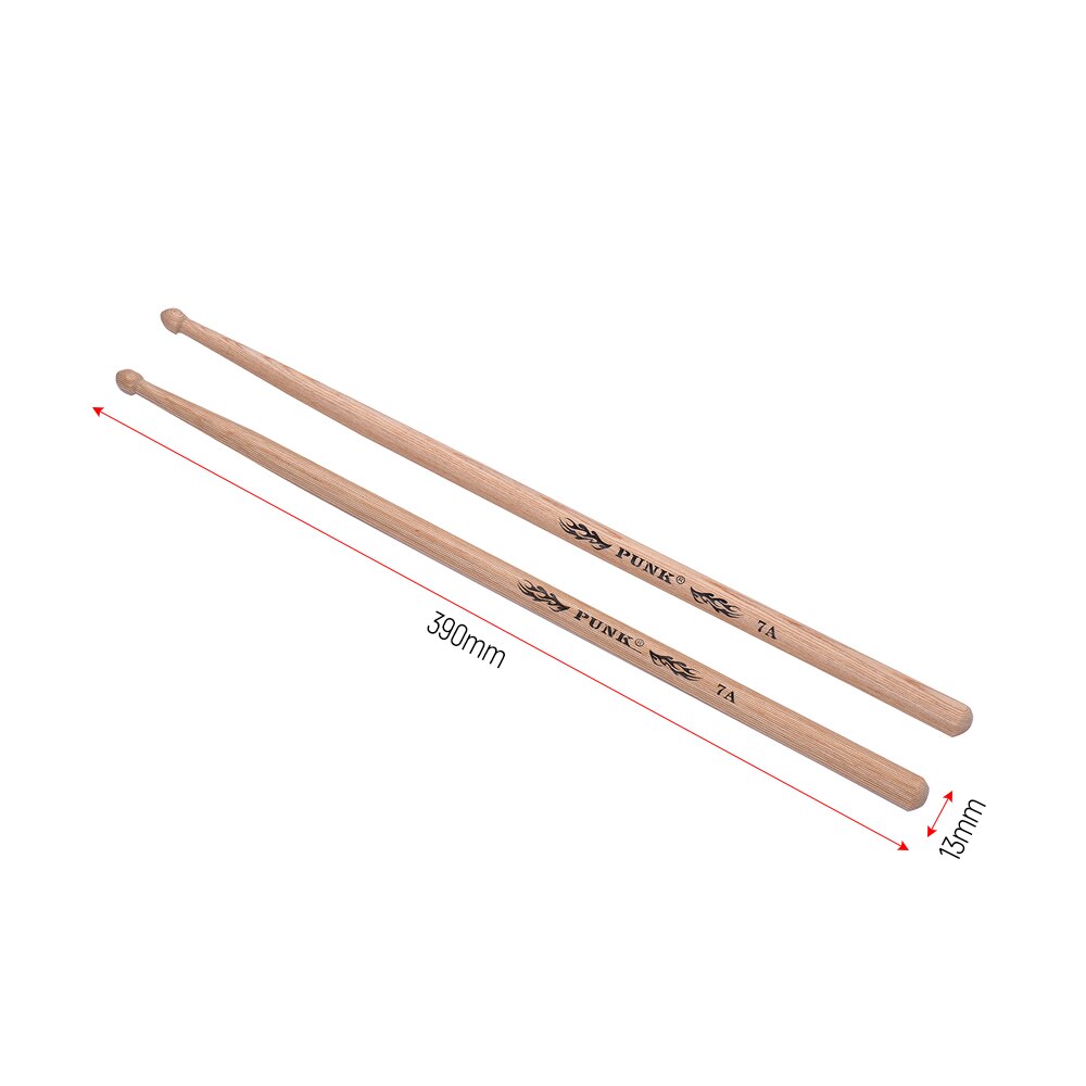 One Pair of 7A Wooden Drumsticks Drum Sticks Ash Wood Drum Set Accessories: 7A
