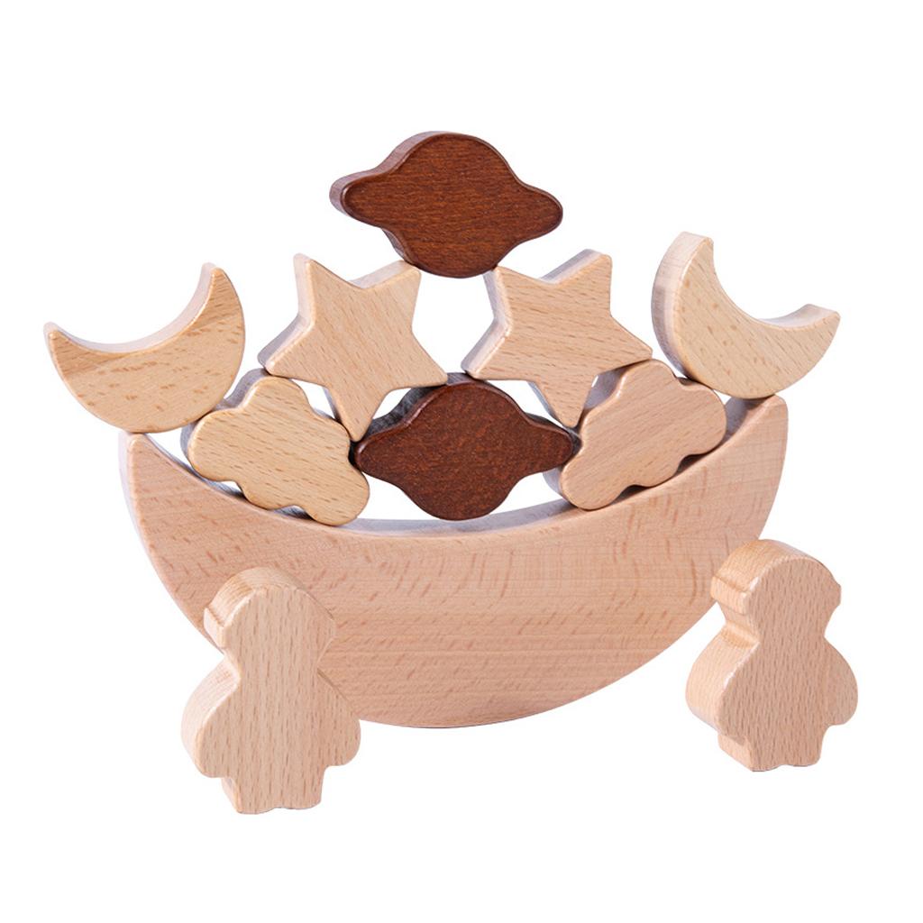 Moon Stacking Blocks Star Balance Puzzle Brain Development for Toddler