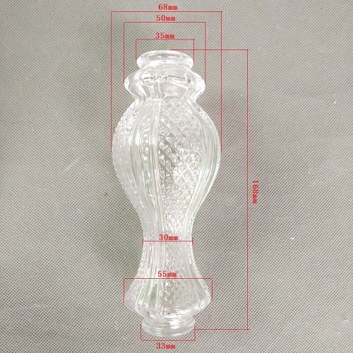 168 x 68mm klar lysekrone majsformet central søjle dekoreret vasefor krystal lysekrone: Central søjle