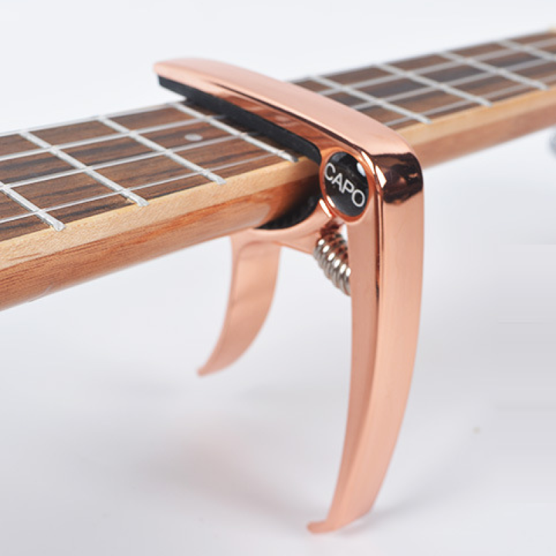Metal guitar capo zinklegering til akustisk klassisk elektrisk guitar tuning klemme guitar streng pin puller capotraste guitarra: Rød