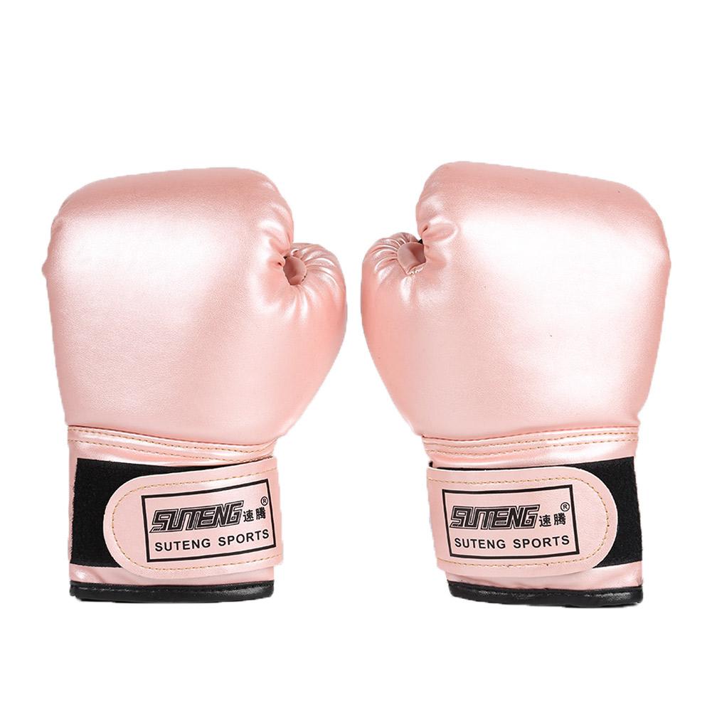 2 st boxningsträning fightinghandskar läder barnsparring kickboxningshandskar pu karate muay thai de boxeo free fight boxningshandske: Rosa