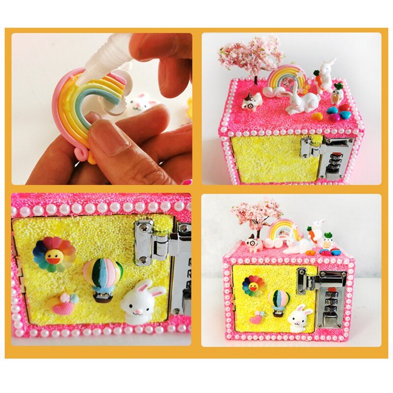 FBIL-DIY Fun Hout Sieraden Doos Craft Kit Kids Speelgoed Voor Meisjes Houten Schatkist Kunsten En Ambachten Decoratie Ornamenten