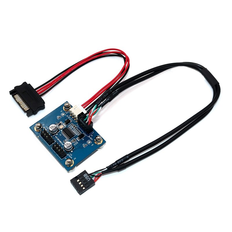 4- port usb 2.0 hub modul med sata strømkabel og netic base 180 graders ind til desktop, tastatur, mus, usb flashdrev