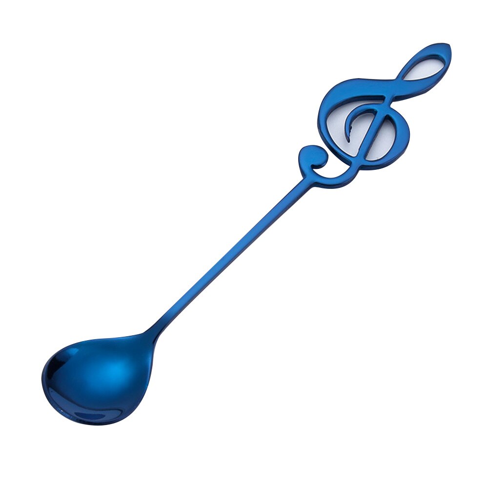 7 Colors Note Stainless Steel Coffee Tea Stirring Spoon Teaspoon Music Theme Metal Cake Dessert Ice Cream Spoons Flatware: 01