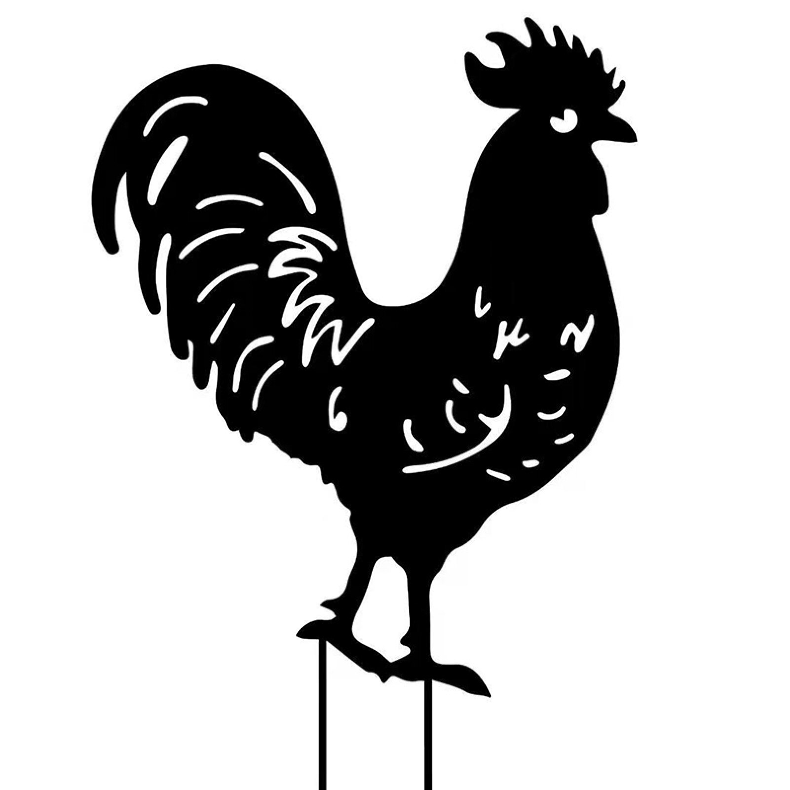 Garden Chicken Silhouette Stakes Acrylic Animal Yard Art Black Hen Hen Sculpture Ornaments For Garden Decoration Outdoor: V