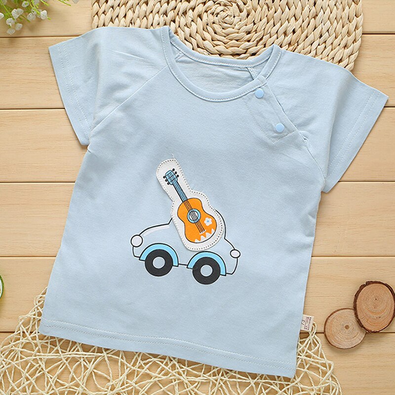 T-shirt pour bébés garçons, imprimé dessin animé, en coton, vêtements d'extérieur, 3 pièces, XL313, été