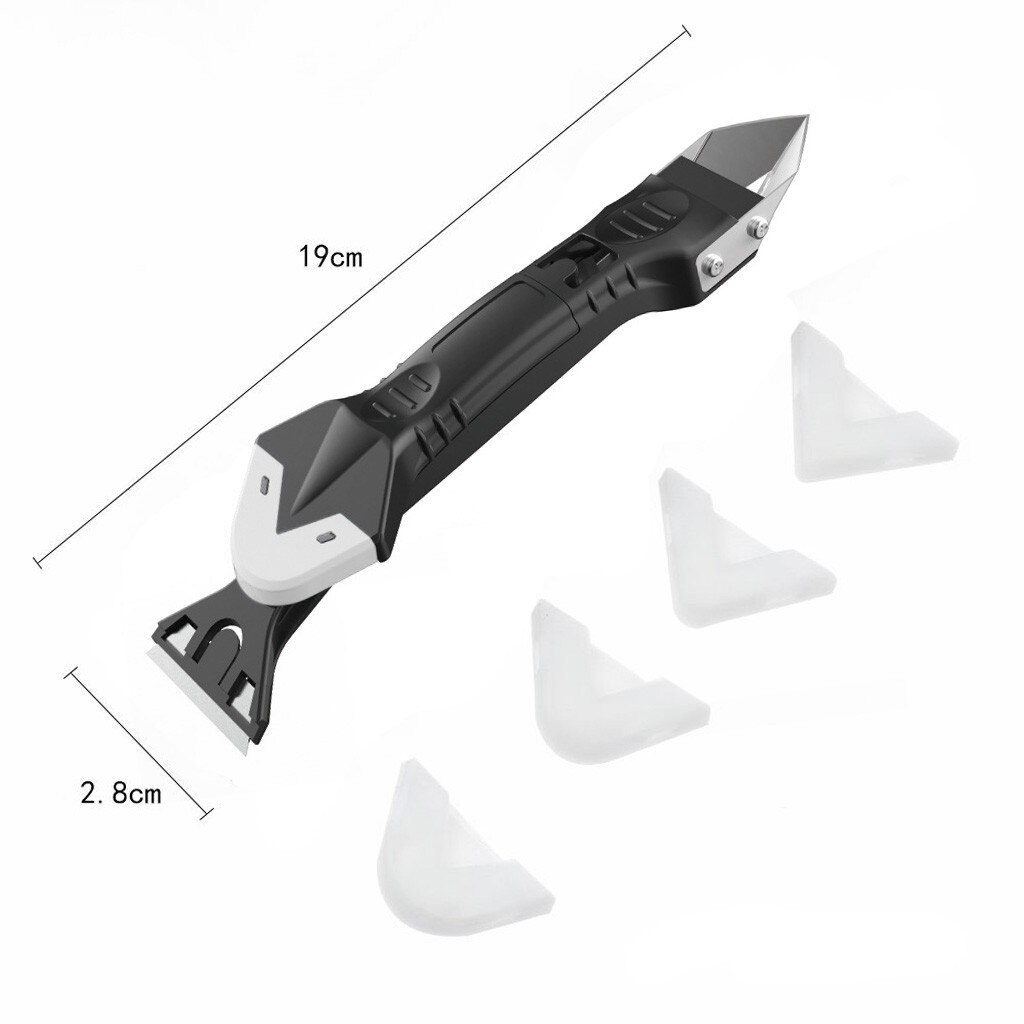 Silicone Remover Scraper Useful 3/5 in 1 Multifunctional Silicone Remover Caulk Finisher Sealant Smooth Scraper Grout Kit Tools