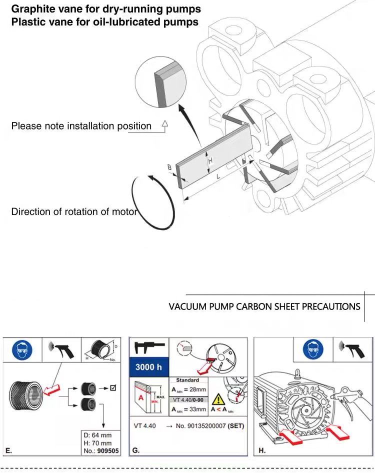 T :4mm kulfibervinge grafitvinger til vakuumpumpe kulfiberplade luftpumpeblad 1pc