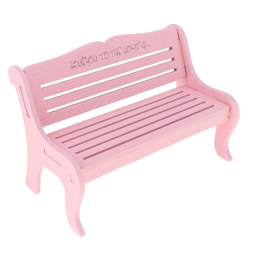 1/6 poppenhuis feeëntuin parkbank meubels voor blythe bjd roze