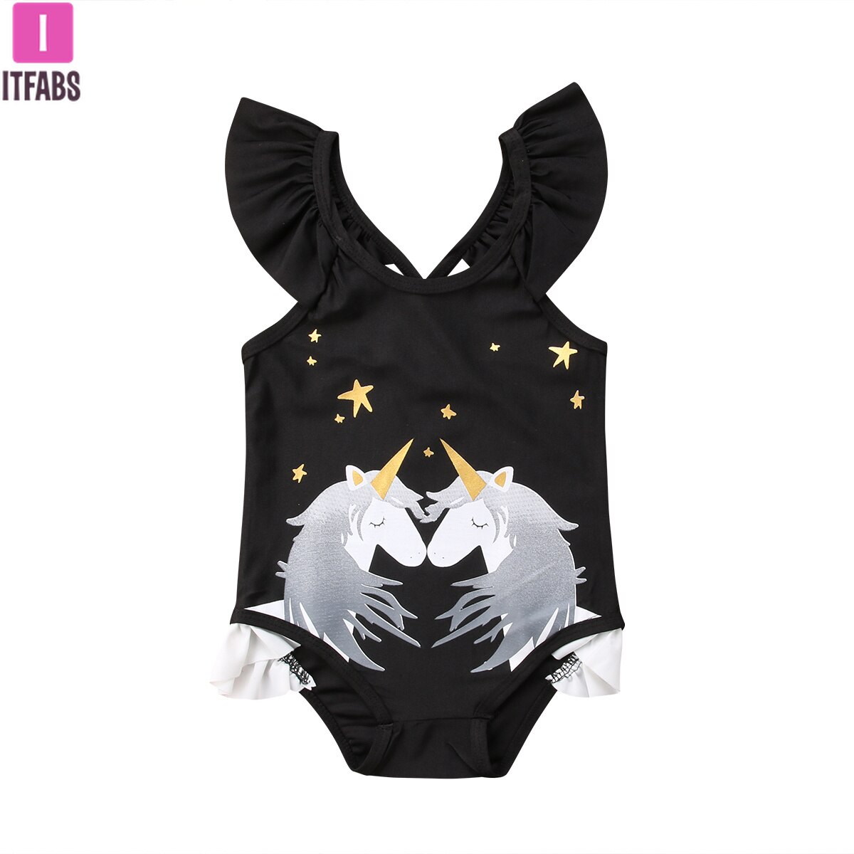 Lindo traje de baño de una pieza para niñas y niños, ropa para bebés, unicornio, Bikini, conjunto, traje de baño, ropa de playa
