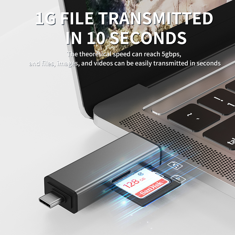 Elough 4 IN 1TF Card Reader OTG Adapter USB3.0 Flash Drive SD TF Card Reader Type c to Micro SD Adapter Mobile Phone Accessories