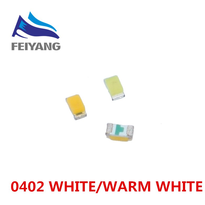 100 st smd smt 0402 1005 led ultra ljus varmvit led lampa ljus