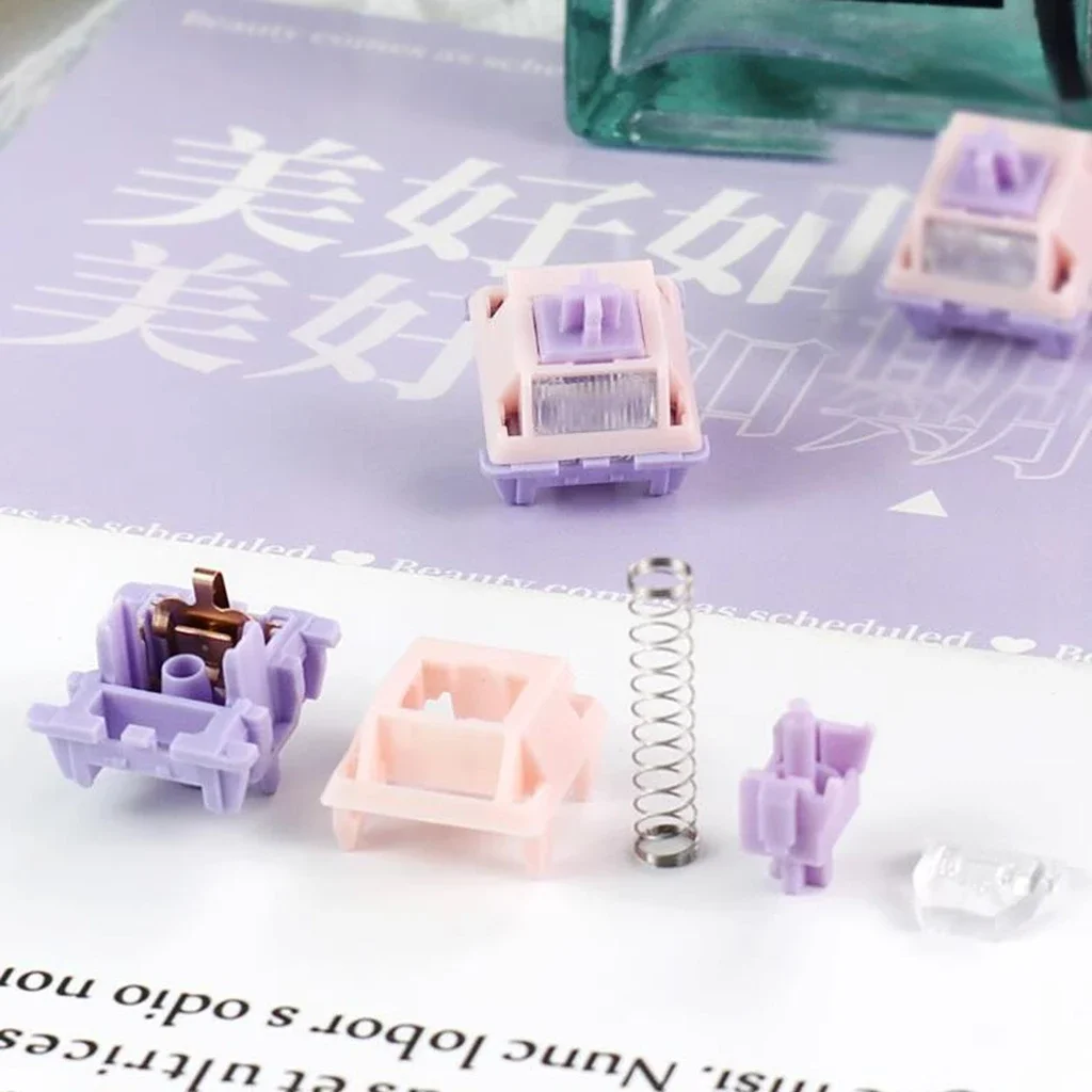 MMD Princess V4 Switch RGB Light Guide Custom 5Pin Linear Tactile Mechanical Keyboard LY Smooth Stalk Gaming Switches Lubricated