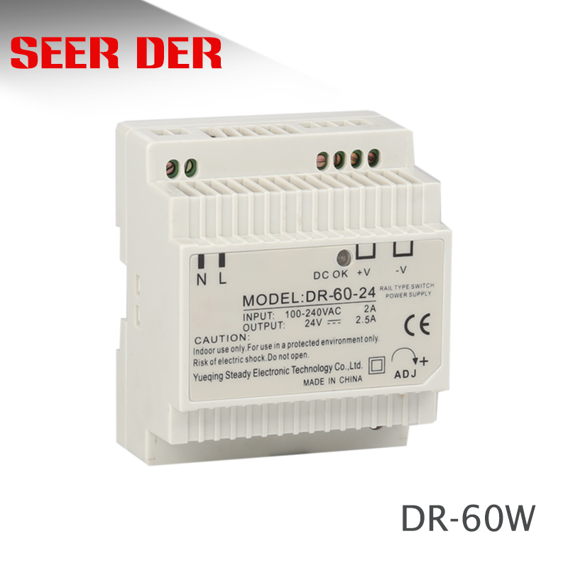 DR-60-12 transformer 12 volt 5 amp industrial din rail power supply 220v ac to 12v dc power supply