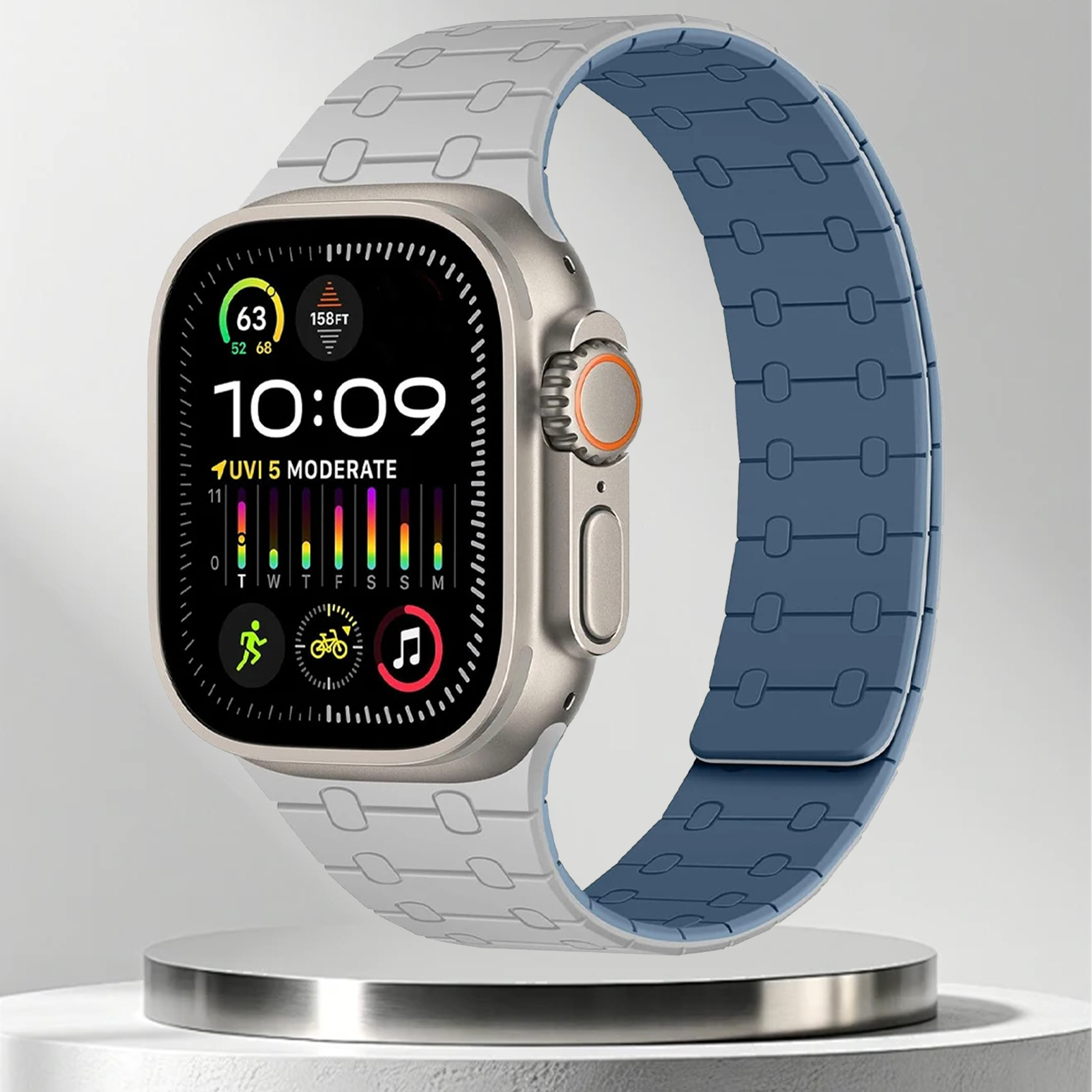 Magnetisk rem til apple watch series 10 46mm 42mm 9 8 7 45mm 41mm silikonrem til iwatch ultra 2 49mm 6 se 5 4 44mm 40mm armbånd: M / Rød svart