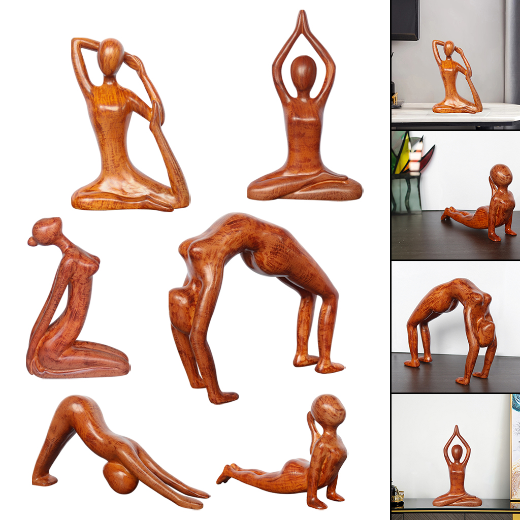 Yoga Sculpture Meditation Room Yoga Pose Statue Desktop Decor