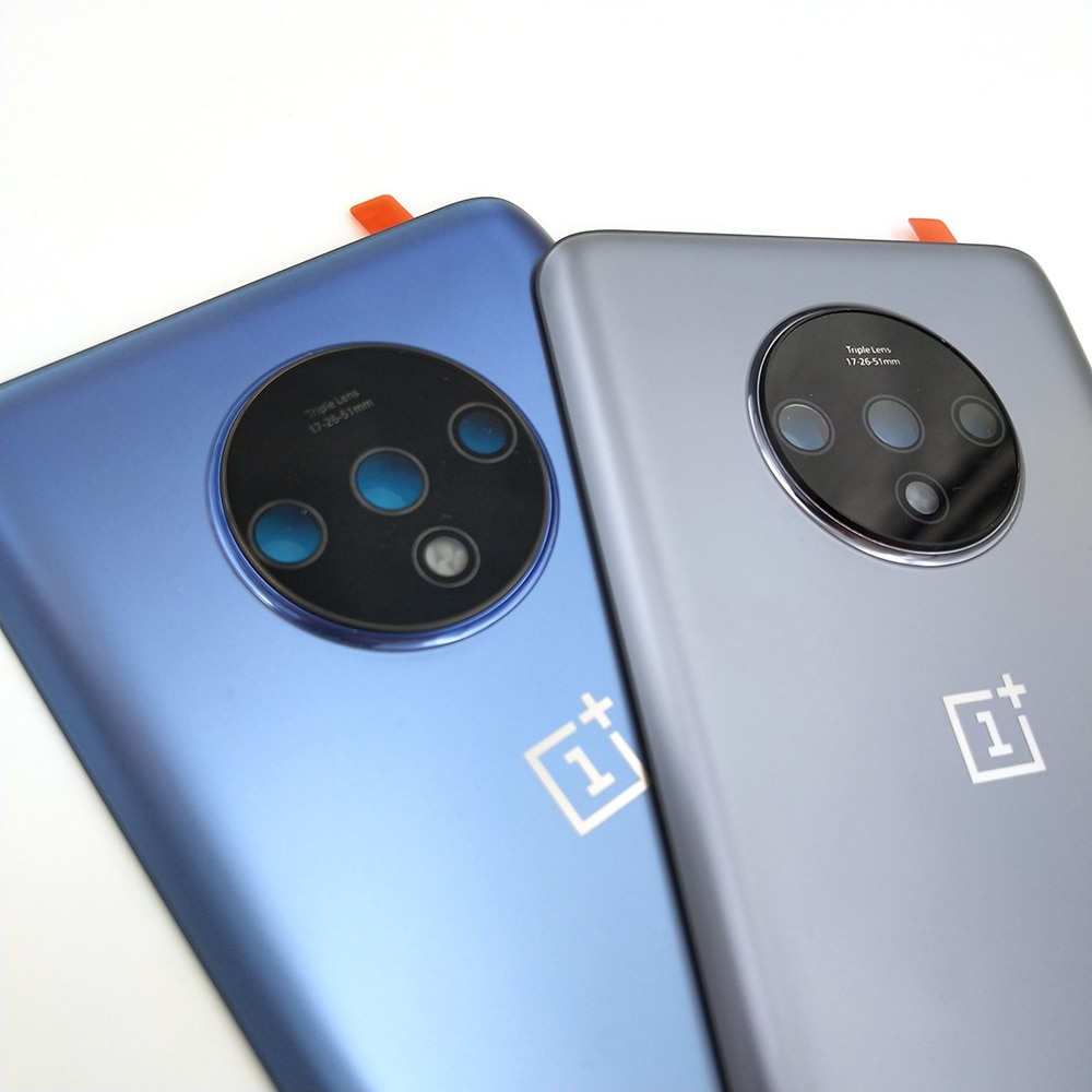 Original Back Battery Cover For One plus 7T Glass Rear Door Housing Replacement Case Repair Parts For Oneplus 1+7T &amp; Camera Lens