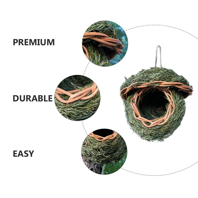 1Pc Outdoor Woven Bird Nest Hanging Bird House Garden Bird Nest Adornment